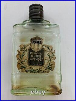 Rare 4711 Perfume Bottle Famous Rhine Lavender Germany Antique Vintage Metal Cap