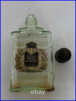Rare 4711 Perfume Bottle Famous Rhine Lavender Germany Antique Vintage Metal Cap