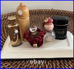 Rare 5 VTG Mini Perfume Bottles Lelu/Ciro-Paris Dralle-Germany Palmyra Loral-Eng