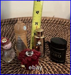 Rare 5 VTG Mini Perfume Bottles Lelu/Ciro-Paris Dralle-Germany Palmyra Loral-Eng