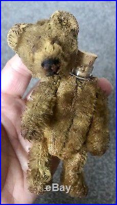 Rare Miniature 5 Vintage Schuco Mohair Perfume Bottle Bear Bit Tattered No Res