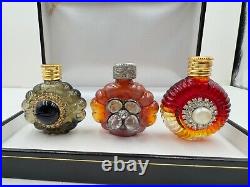 Rare Old Vntg Lot Of 3 Miniature Disigner Sample Perfume Bottles Antique Czech