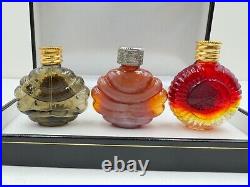 Rare Old Vntg Lot Of 3 Miniature Disigner Sample Perfume Bottles Antique Czech