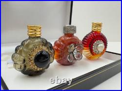 Rare Old Vntg Lot Of 3 Miniature Disigner Sample Perfume Bottles Antique Czech