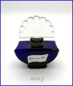 Rare VTG MCM Evening in Paris Bourjois Perfume Bottle Cobalt with Fan Stopper