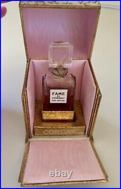 Rare Vintage 1946 Corday Fame Perfume Bottle In Domed Box Case Unused Unopened