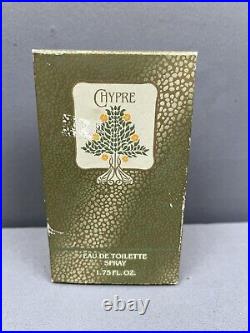 Rare Vintage 1980s Coty CHYPRE Eau de Toilette Spray Perfume 1.75 Oz Bottle