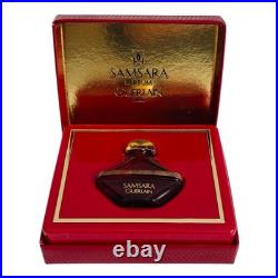Rare Vintage 1989 Guerlain SAMSARA Perfume Ruby Red Glass Bottle 0.7 oz New