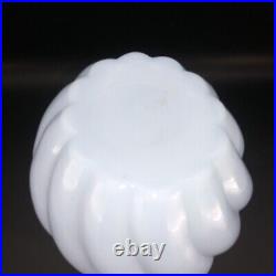 Rare Vintage 6.75 Fenton Baby Blue Swirl Milk Glass Vanity Perfume Bottle