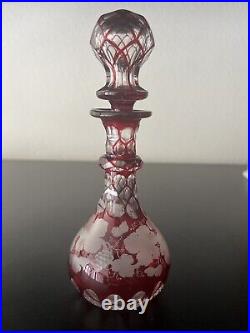 Rare Vintage Antique Victorian Glass Perfume Bottle and Stopper, 1860