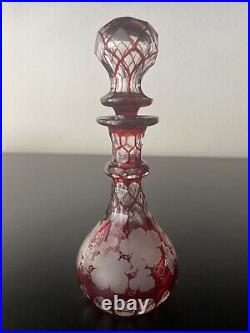 Rare Vintage Antique Victorian Glass Perfume Bottle and Stopper, 1860