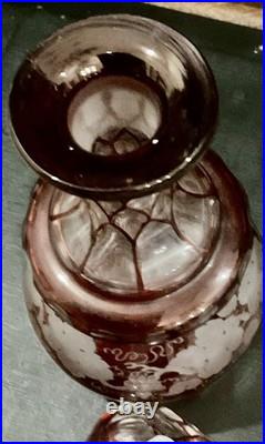 Rare Vintage Antique Victorian Glass Perfume Bottle and Stopper, 1860