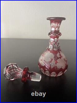 Rare Vintage Antique Victorian Glass Perfume Bottle and Stopper, 1860