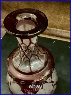 Rare Vintage Antique Victorian Glass Perfume Bottle and Stopper, 1860