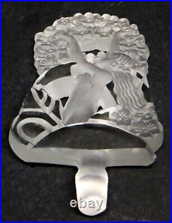 Rare Vintage Art Deco Frosted Nude Lady Czech Bohemian Perfume Scent Bottle EXC
