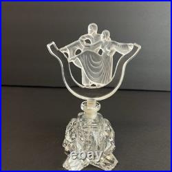 Rare Vintage Art deco Perfume Bottle Frosted Lovers Couple Dancers