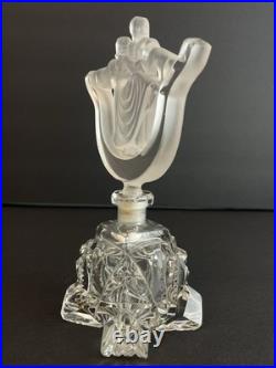 Rare Vintage Art deco Perfume Bottle Frosted Lovers Couple Dancers