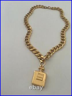 Rare Vintage Chanel Gold Plated Perfume Bottle Charm