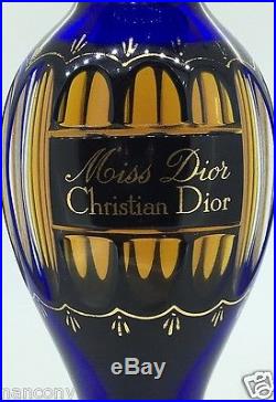 Rare Vintage Christian Dior Miss Dior Baccarat Blue Crystal Perfume Bottle