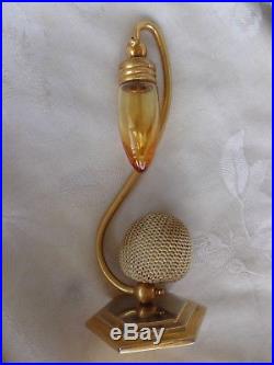 Rare Vintage Debutante Devilbiss S Frame Amber Glass Atomizer Perfume Bottle