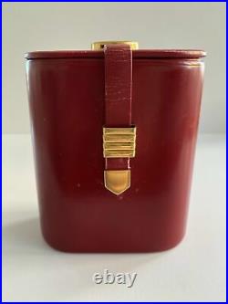 Rare Vintage Guerlain Baccarat Perfume Bottle Travel Atomizer Red Leather Case