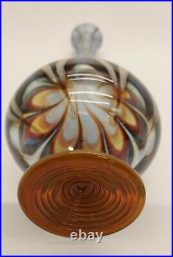 Rare Vintage Hand Blown Art Glass Swirled Perfume Bottle with Stopper