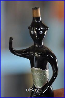 Rare Vintage Hetra 1920's Blown Glass Black Man Perfume Bottle, Collectible