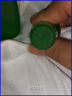 Rare Vintage Jade Green Uranium Opaline Glass Scent Perfume Bottle Exc. Condition