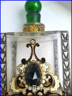 Rare Vintage Julien Viard perfume bottle c1910 Austrian jewelling and enamel