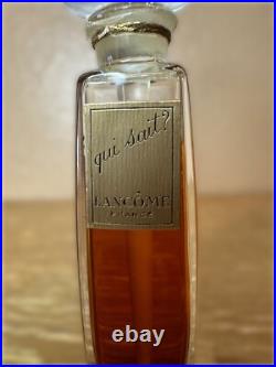 Rare Vintage Lancome France Qui Sait Collectible Bottle 85% Full 4.25 inches