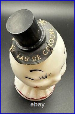 Rare Vintage Le Roi Clown Perfume Bottle Harlequin France with Label Hand Painted