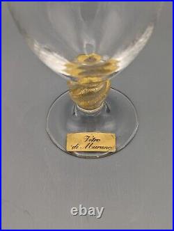 Rare Vintage Murano Glass Perfume Bottle Gold Fleck & Original Paper Label