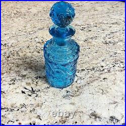 Rare Vintage Signed Baccarat Crystal Blue Perfume Bottle Perfect A+ 8 Tall