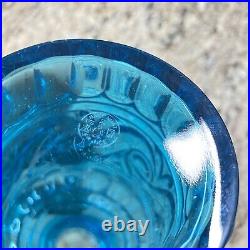 Rare Vintage Signed Baccarat Crystal Blue Perfume Bottle Perfect A+ 8 Tall
