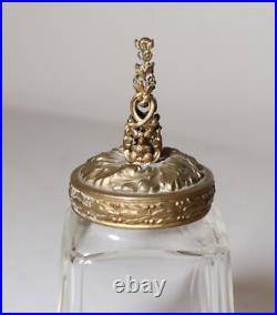 Rare antique 1800's antique gilt bronze perfume bottle pomander vinaigrette jar
