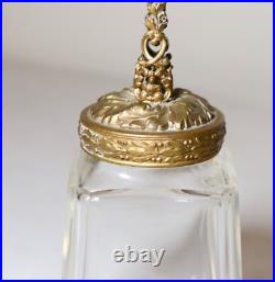 Rare antique 1800's antique gilt bronze perfume bottle pomander vinaigrette jar