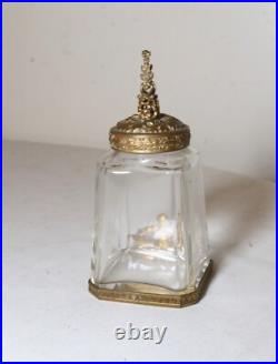 Rare antique 1800's antique gilt bronze perfume bottle pomander vinaigrette jar Rare antique 1800's antique gilt bronze perfume bottle pomander vinaigrette jar