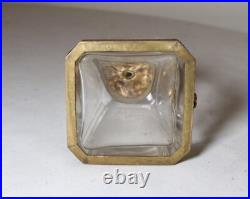 Rare antique 1800's antique gilt bronze perfume bottle pomander vinaigrette jar