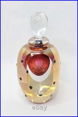 Roger Gandelman Art Glass Iridescent Vintage Perfume Bottle 1997 Signed