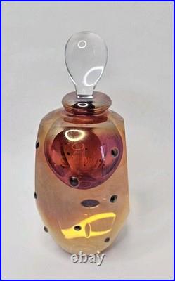 Roger Gandelman Art Glass Iridescent Vintage Perfume Bottle 1997 Signed