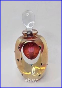 Roger Gandelman Art Glass Iridescent Vintage Perfume Bottle 1997 Signed