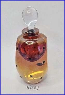 Roger Gandelman Art Glass Iridescent Vintage Perfume Bottle 1997 Signed