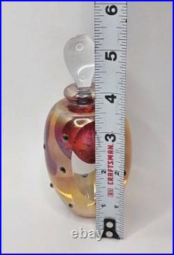 Roger Gandelman Art Glass Iridescent Vintage Perfume Bottle 1997 Signed