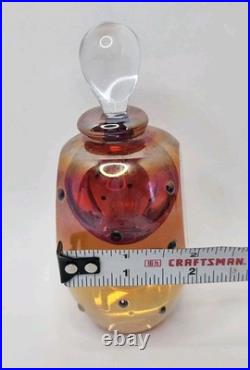 Roger Gandelman Art Glass Iridescent Vintage Perfume Bottle 1997 Signed