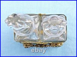 SALE! Vtg APOLLO PERFUME BOTTLE CADDY Embellished Ormolu Rhinestones White/Gold