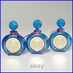 SET OF (3) VINTAGE BYZANCE ROCHAS EMPTY 100 ML GLASS PERFUME BOTTLES With STOPPERS
