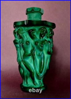 SIGNED Czechoslovakia Perfume Bottle Bud Vase Art Deco Nudes Glass Czech Vintage