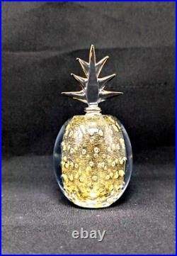 SPARKLY! 5½ Pineapple Perfume Bottle MURANO Bullicante Gold Aventurine Vintage