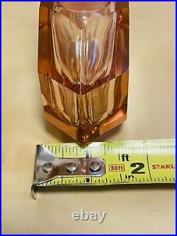 Set Of 2 Art Deco Heavy Crystal Perfume Vintage W German Holmbspray Peach Pink