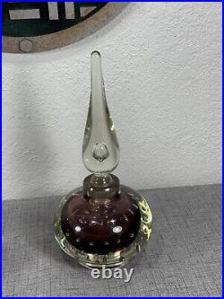 Set Of 2 Vintage Erickson Glass Amethyst 9 Perfume Bottles